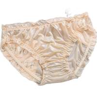 Lingerie Underpants Female Silky Elastic Underwear Comfortable bow Briefs Silk Milk Sexy Panties Ruffle Waist Mid Fashion Women