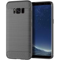 ทนทานเกราะปกหลังสำหรับSamsung Galaxy S8 ซอฟท์ซิลิโคนTPUโทรศัพท์Caseคาร์บอนไฟเบอร์เนื้อแปรงเชลล์ต่อต้านเคาะเต็มคุ้มครองโทรศัพท์ปลอก