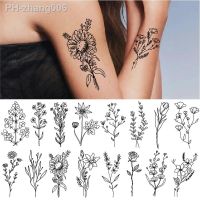 1pc Black flower Tatoo Stickers 20 Different Styles Waterproof Temporary Gradient Tattoo Patch Herbal Juice Unisex Tattoo Patch