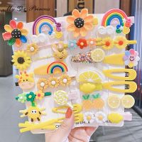 【cw】 14PCS/Set New Cartoon Unicorn Hair Kids Hairpins Headband Barrettes Fashion Accessories 1