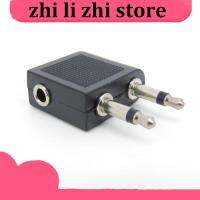 zhilizhi Store Nickel plated Air Plane dual 3.5mm Airplane socket Airline Headphone Mono Audio Converter Travel Jack Plug Splitter Adapter