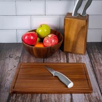 Wooden cutting board เขียง เขียงไม้ FOOD GRADE เขียงไม้สี่เหลี่ยม ขนาด 8 x 13 x 0.5 นิ้ว เขียงไม้อเนกประสงค์ เขียงหั่นผักผลไม้ มีร่องกักน้ำ ไม้แท้ Wood Cutting Board เขียงไม้สวยๆ Cutting Board