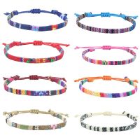 Bohemia National Style Handmade Cotton Linen Woven Bracelet For Women Men Colorful Rainbow Friendship Bracelet Fashion Jewelry Charms and Charm Bracel