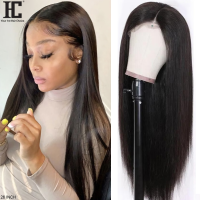 Lace Part Wig Brazilian Straight Human Hair Wigs Glueless 150% Pre Plucked Swiss Lace Remy Straight Wig With Baby Hair Deep Part Gift ของขวัญ ของขวัญ