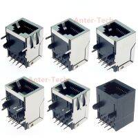 【YF】❍△■  5PCS RJ45 socket 8-pin interface shielded crystal headlight copper shell connector female 8P8C Ethernet network