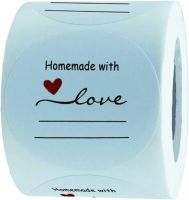 Homemade with Love Sticker with Lines for Writing /2 quot; Round Homemade with Love Canning Labels 500 Labels per roll