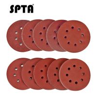 【✆New✆】 jiaozi1965 Spta กระดาษทรายทรงกลม8รูขนาด5นิ้ว125มม. 100แผ่นกรวด40-2000สำหรับสว่านขัดตะขอและห่วงกระดาษทรายของเครื่องขัดทราย