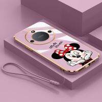 เพื่อเป็นเกียรติ X9a 5G X6 X8 5G สุดหรูเคสโทรศัพท์เมาส์มินนี่หรูหรา5G เคสชุบมันวาวสายรัดเคสที่มีแหวนกันกระแทก