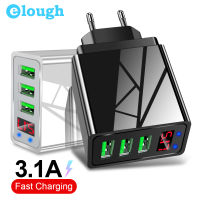 elough 10W 3เครื่องชาร์จ USB EU/US/UK ปลั๊กจอแสดงผลแอลอีดี3.1A Fast ชาร์จโทรศัพท์มือถือสมาร์ทที่ชาร์จแบตเตอรี่โทรศัพท์สำหรับ Apple 11/7 / Huawei / Xiaomi / Oppo / Vivo/Samsung/Nova Note Series/ASUS ฯลฯ