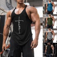 Mens Tank Top Autumn Best Seller Sleeveless Letter Faith Print Vest Gym Clothing Fitness Bodybuilding Muscle Vest Pullover Top