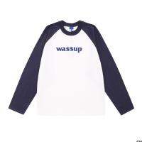 T เสื้อ wassup เสื้อผู้หญิงแบบใหม่แมทช์ลุคง่ายชุดคู่รักแขนยาวแบรนด์แฟชั่นผู้ชาย Raglan คุณภาพสูง 2023