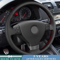 Customized Car Steering Wheel Cover Hand Sewing Non-slip Car Accessories For Volkswagen Golf 5 Mk5 Passat B6 Tiguan 2007 - 2011