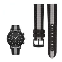 Nylon Canvas Watch Strap for Armani Ar1948 1918 1968 1970 1979 Waterproof Sweatproof Mens Watchband Accessories 22mm Wristband Straps