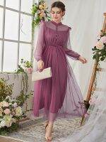 ZZOOI TOLEEN Women Casual Elegant Maxi Dresses 2023 Summer Autumn Luxury Solid Mesh Turkey Cocktail Wedding Evening Party Robe Vestido