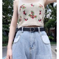 Round Buckle With Jeans Thin Belt Female Versatile Simple R Belt Female Ins Style Student Belt Uni