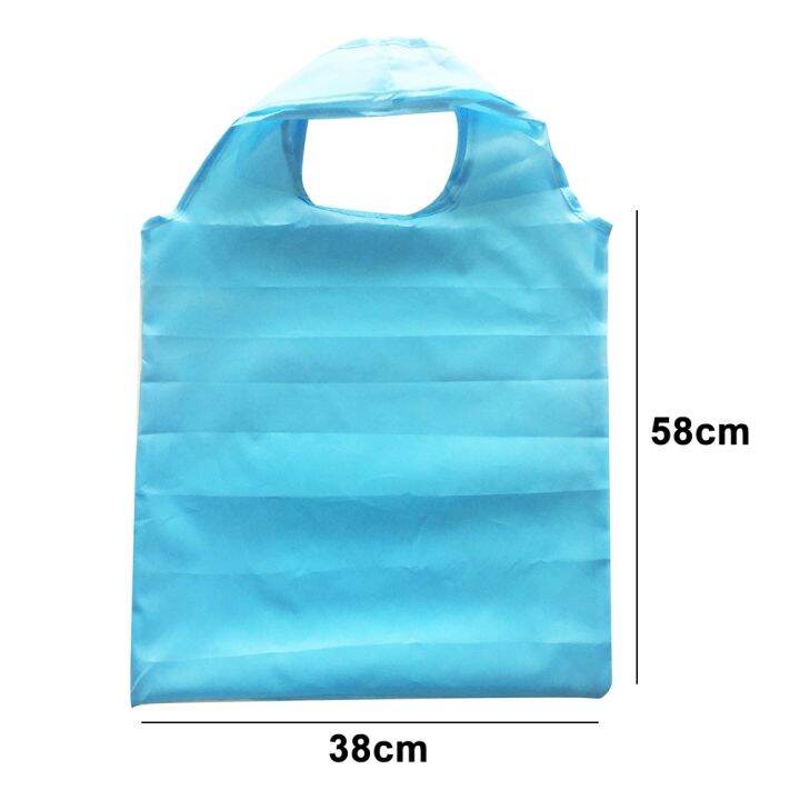 reusable-tote-bag-portable-folding-eco-friendly-nylon-grocery-shopping-bag-foldable-handbag-shopper-tote-pouch-organizer-simple