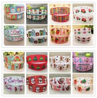 【YF】◊✙✸  shipping 22mm printed grosgrain ribbon Xmas holiday gift package bakery wrap tape 10 yard