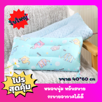 หมอนสำหรับลูกน้อย หมอนเด็ก หนา นุ่ม ใบใหญ่ ยาว ผ้ากันไรฝุ่น ขนาด 40*60 cm ลวดลายการ์ตูน สีสันสดใส งานตรงปก