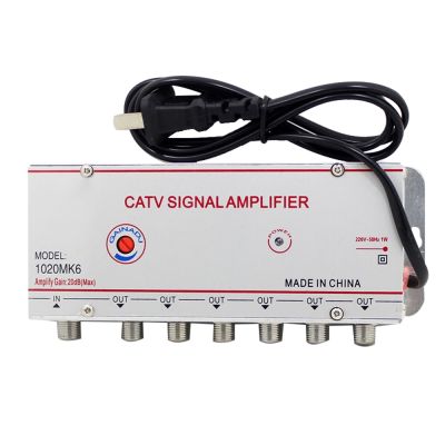 【YF】 2/3/4/6/8 Way 20/30dB CATV Digital Cable TV Antenna Indoor Amplifier 220V 50/60Hz Adjustable Gain