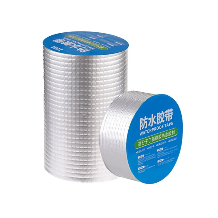 roof-aluminum-foil-tape-butyl-rubber-waterproof-leakproof-high-temperature-resistance-pipes-walls-leak-sticker-super-butyl-tapes