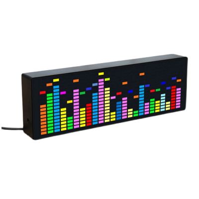 Color LED Music Spectrum Electronic Clock Rhythm Light 1624RGB Polar Atmosphere Lamp (Voice+Wire Control)
