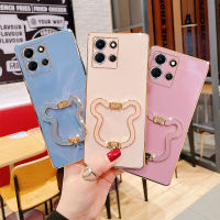 เคสโทรศัพท์ Infinix Note 30 Pro 30i มาการอง-สีชุบดีไซน์พร้อมตัวยึดเคสแบบนิ่ม Infinix Note30 30i 30pro ฝาครอบโทรศัพท์