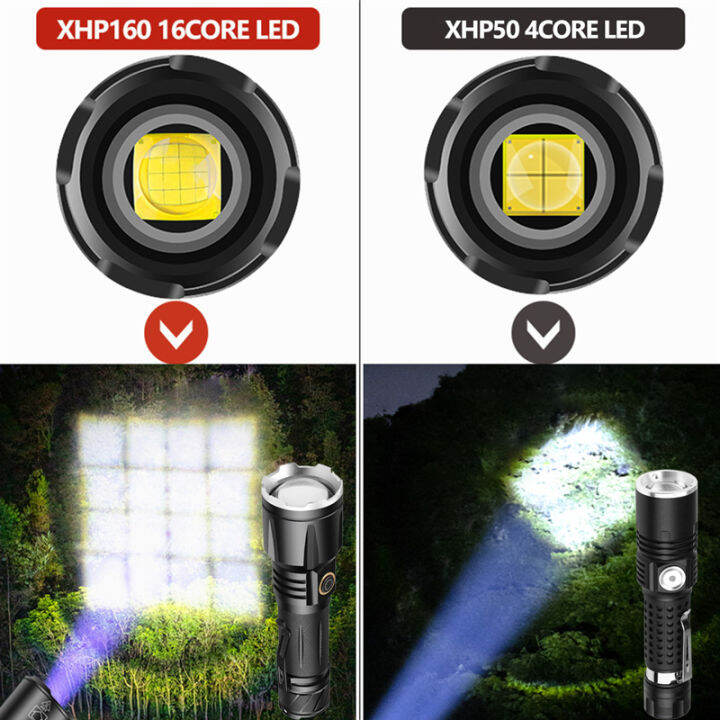 xhp160-16-cores-0lm-powerful-led-flashlights-5000mah-usb-rechargeable-tactical-lantern-zoom-torch-use-2665018650-battery