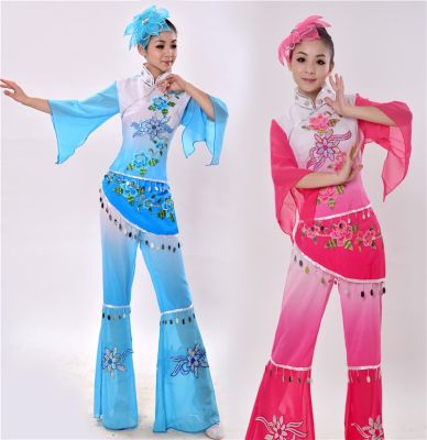 ♕♈ New style ethnic dance Yangko performance clothing waist drum clothing square fan dance classical dance costumes