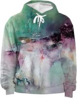 Unisex Youth Novelty Hoodies 3D Oil Painting Tie-Dye Print for Christmas Daily, Basic Style wtih Pocket Sweatshirt Pullover