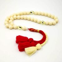 Regalo Eid Tasbih Rosario Musulmano สำหรับผู้ชาย Avorio Sulato 33 66 99 Perline Di Preghiera Insetto Nappa Di Cotone Speciale Braccialetto Islamico Moda Turchia