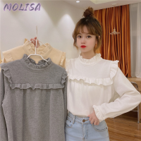 Molisa Fashion เสื้อกันหนาว ผญ เสื้อแขนยาว เสื้อกันหนาว แฟชั่น วินเทจ ทันสมัย สไตล์ WWY2393GXL 39Z230927