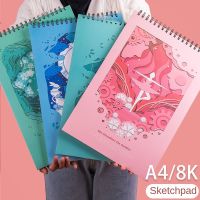 {Kobayashi copy paper} A4 8K สมุดสเก็ตช์สีน้ำสำหรับวาดรูปกระดาษหนาสมุดจดบันทึกประจำวัน100gsm ดินสอโรงเรียนศิลปะเครื่องเขียนแผ่นจดบันทึก