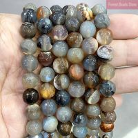 Natural Smooth Faceted Brown Dream Dragon Veins Agates Round Beads Diy Ring Bracelet Earrings Jewelry Making 15 Strand 10mm