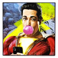 Shazam ชาแซม Captain Marvel ซูเปอร์ฮีโร่ DC comics รูปภาพ​ติด​ผนัง ​pop​ art พร้อมกรอบและที่แขวน กรอบรูป แต่งบ้าน ของขวัญ รูปภาพ