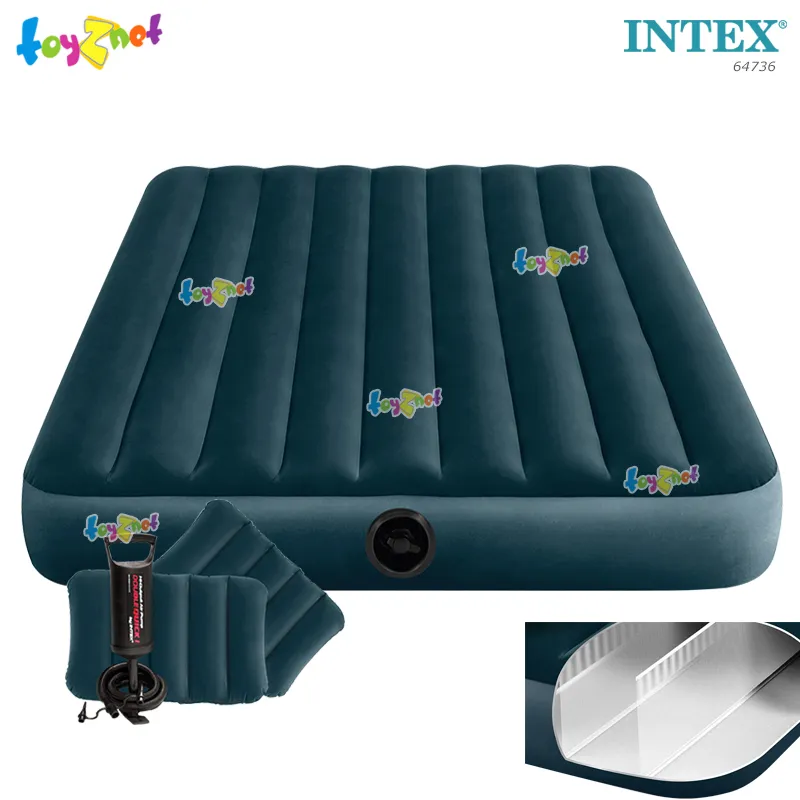 （Z613） Intex Airbed 5ft 1.52x2.03x0.25 m no.68765/64736+ 2 Pillows