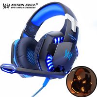 ❁ KOTION EACH Gaming Headphones Headset Deep Bass Stereo wired gamer Earphone Microphone with backlit for PS4 phone PC Laptop