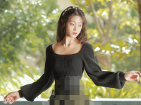 Winter Women 2 Piece Set Modern Vintage Outfits Slim Lady Royal Lantern Sleeve Black Sweater &amp; Army Green Lace Patchwork Skirt