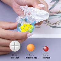 Portable Pill Taker Pill Cutter Pill Storage Pill Separator DispenserMedicine Take Labor-saving Tool Contactless White/blue Medicine Out L8P9