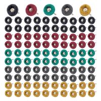 100Pc Abrasive Buffing Wheels Grit Scouring Pad Abrasive Wheel Polishing 1 Inch Buffing Polishing Wheel Set 1/8In