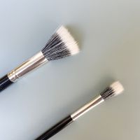 ﹉☋ Cangzhou stippling brushes large single flat double fiber Mao Chao soft cheek is red brush multi-functional beauty makeup tools