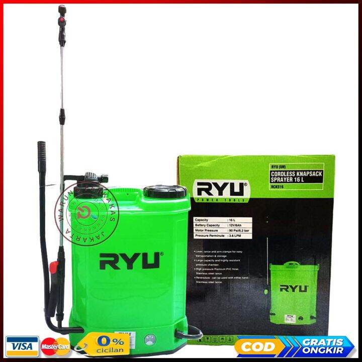 Electrik Battery Sprayer 2in1 Ryu Rcks16 Ryu Cordless Knapsack Sprayer 16 Liter Handl 2in1 13 7295