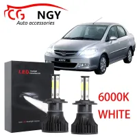 หลอดไฟหน้า LED 6000K 12V (40w) สีขาว สําหรับ Honda City 2002-2008 2008-2013 2 ชิ้น รับประกัน 10 เดือน