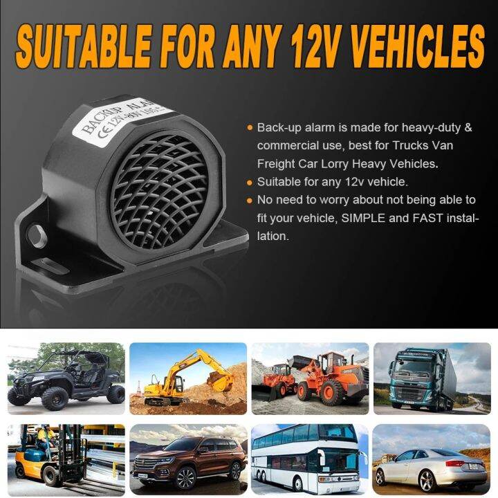 12V 48V 105dB Decibel Backup Siren Beeper Buzzer Sound Warning Alarm