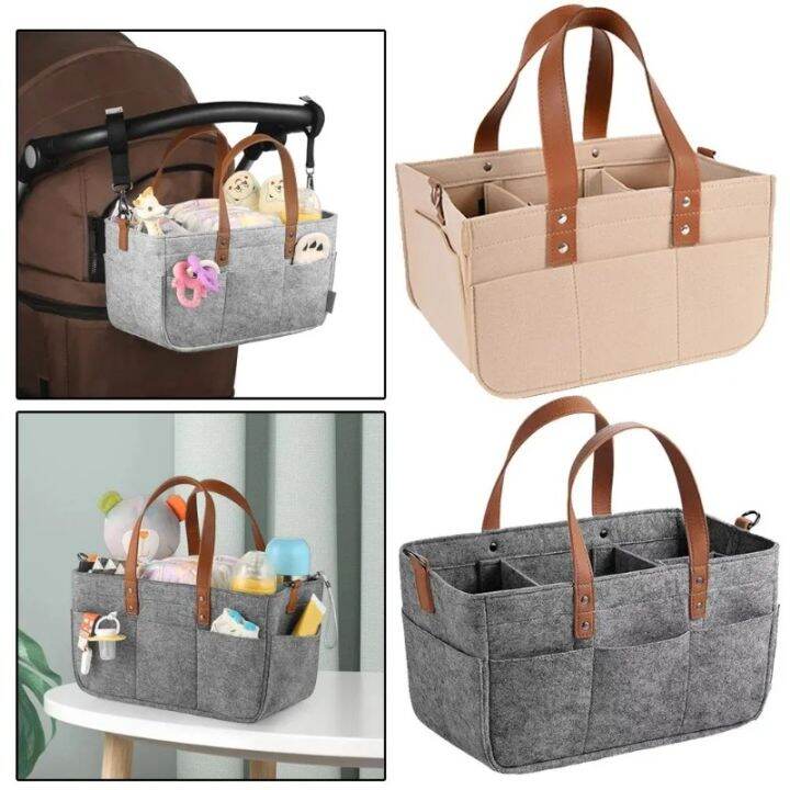 Diaper Tote Bag Soft Felt Diaper Organizer Caddy Bag Multifunctional
