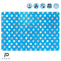 พรมแต่งบ้าน พรมปูพื้น พร้อมคุณสมบัติกันลื่น Polka dot Baby blue ยี่ห้อ Praw/ size: 50x75 cm