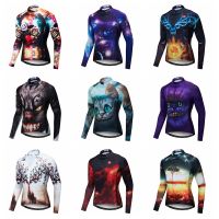 Weimostar 3D Cool Design Cycling Jersey Long Sleeve Autumn Men Mountain Bike Jersey MTB Bicycle Clothes Spring Cycling Clothing