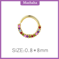 สแตนเลสสีเพทาย Mazhaha จมูกคริสตัลห่วงสแตนเลสเจาะจมูกและหูห่วงเจาะหู Tragus