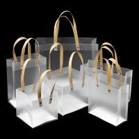 【YF】◈  Frosted Plastic with Handles Wrapping Supplies High-quality Translucent Tote