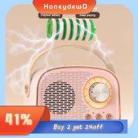 HONEYDEWD เรโทร ดนตรีคลาสสิค เครื่องรับสัญญาณ FM ที่จับแบบถือ ลำโพงบลูทูธ วิทยุมินิ พร้อมไมค์ 5.0ที่รองรับบลูทูธ