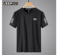 JEEP SPIRIT เสื้อกล้ามผู้ชาย,เสื้อยืดดูดซับเหงื่อเอวสูงแห้งเร็วสำหรับใส่กลางแจ้งแขนลำลองขาสั้นทรงหลวมไซส์ใหญ่ระบายอากาศได้ดี